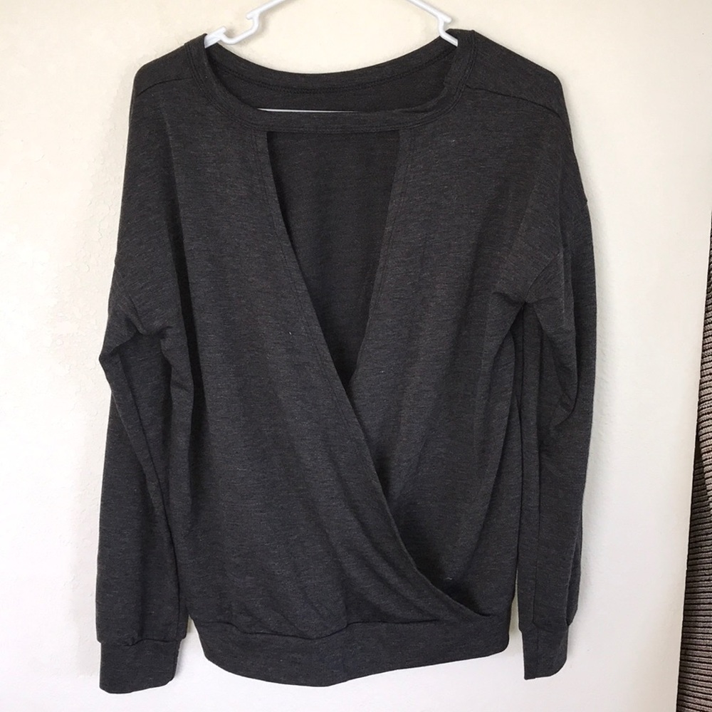 Deep v long sleeve sweater